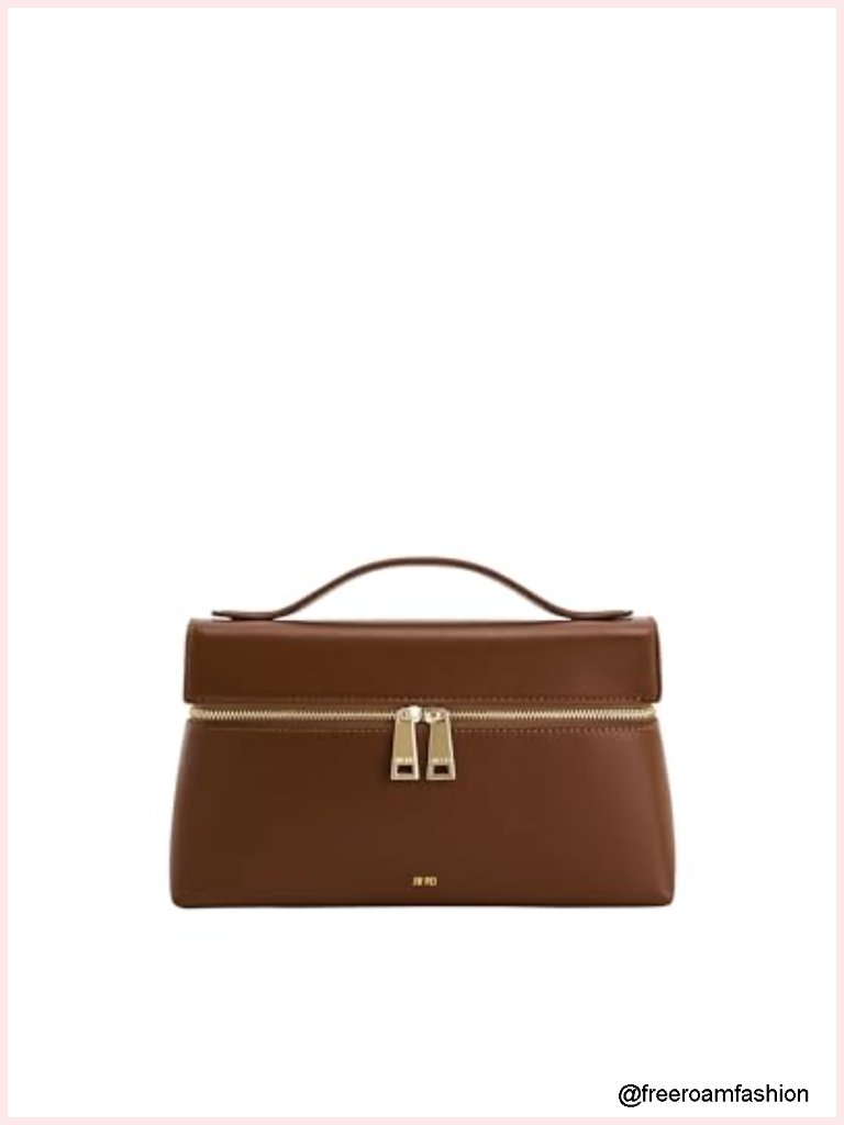 Top Handle Satchel Vegan Leather Bag With Gold Hardware